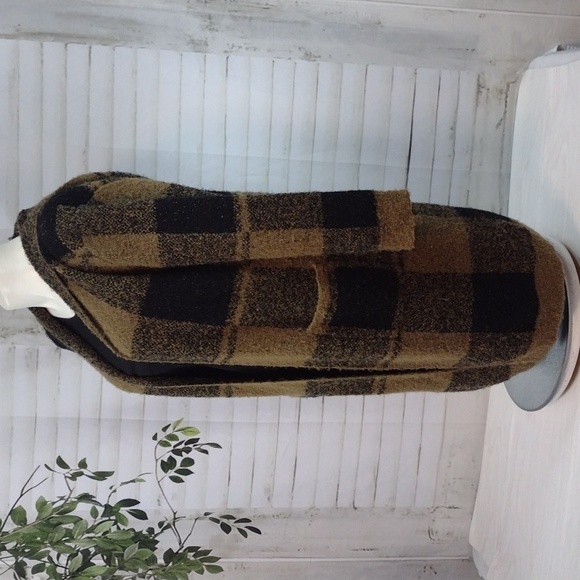 Polagram Oversized Hooded Cardigan in Black and Tan Size M - Picture 4 of 6